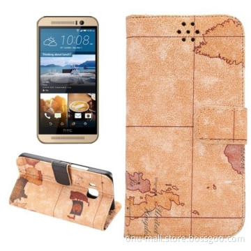 Map Pattern Flip Leather Wallet Case for HTC One M9, for HTC One M9 Flip Cover